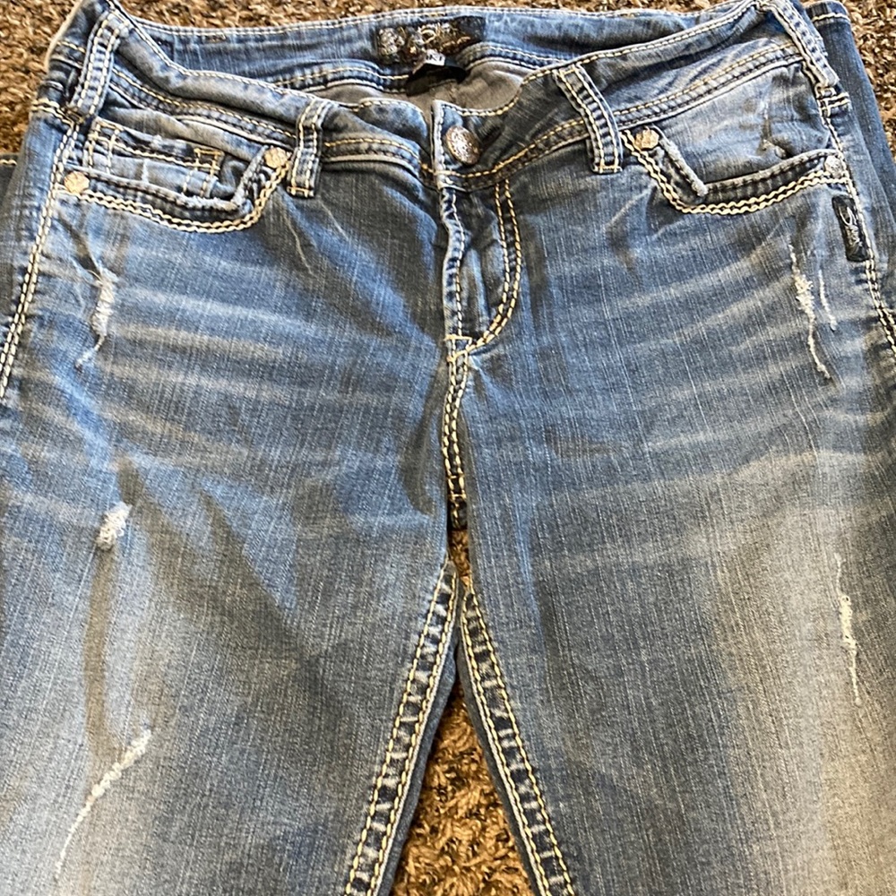 Boot cut silver jeans